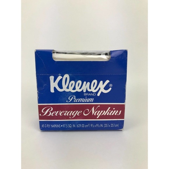 Vintage Box of Kleenex Premium Beverage Napkins 1989 New (old stock) - Picture 1 of 6